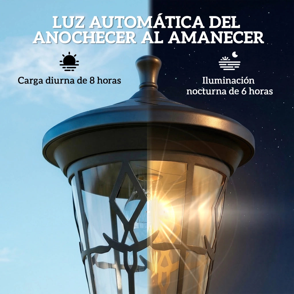 Set Farola Solare da Giardino ¨C zephmum ¨C 2 Pezzi, Nero, IP44
