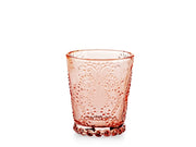 Set sei bicchieri garden in vetro lavorato colore rosa antico cl 35.
