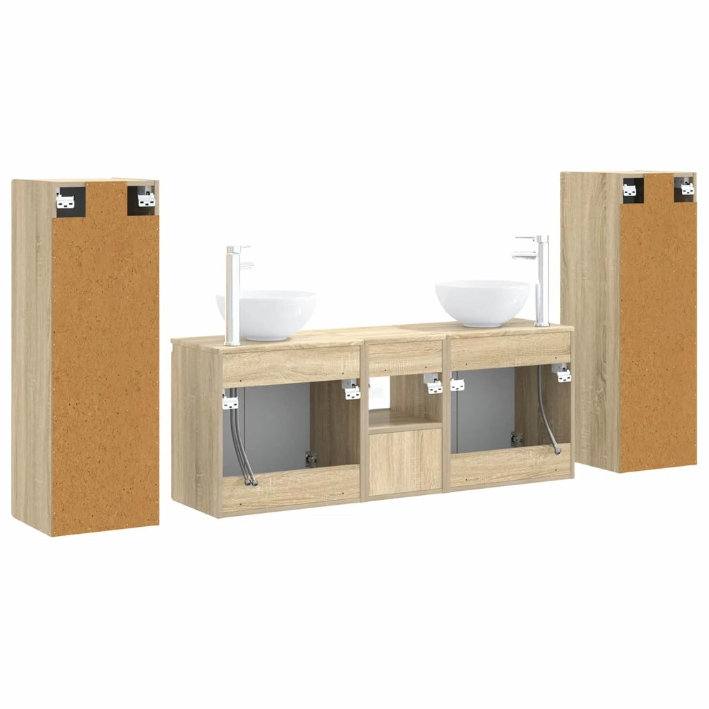 Set di mobili per il bagno 5 pz Rovere Sonoma 3405985
