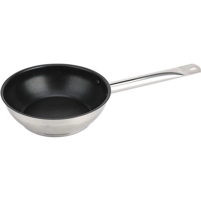 Set di 3 padelle - BAUMALU - Gastronomia - 20 / 24 / 28 cm - Acciaio inossidabile