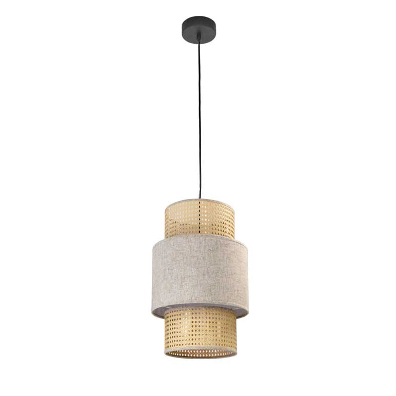 LAMPADARIO STILE INDUSTRIAL 30X44 CM CON PARALUME CREMA E BIANCO