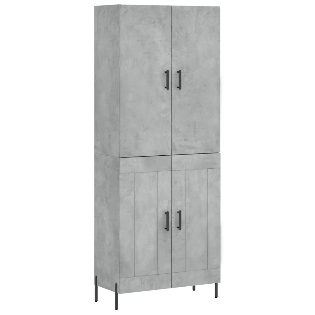 Credenza-Buffet-Armadio da cucina Grigio Cemento 69,5x34x180 cm in Legno Multistrato 223079