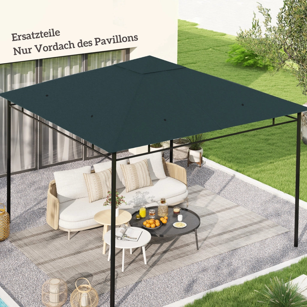 Copertura per Gazebo da Giardino ¨C zephmum ¨C Poliestere 298x295 cm Grigio Scuro