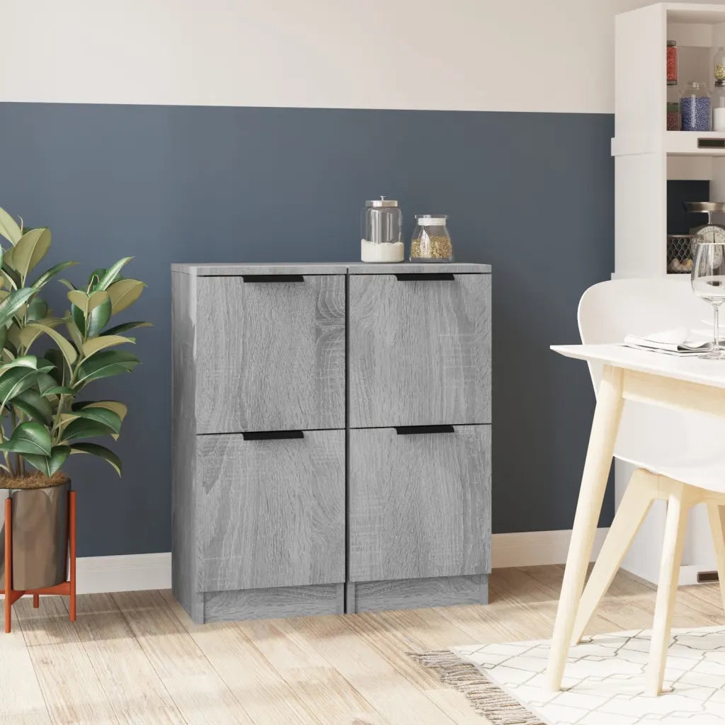 Credenze 2 pz Grigio Sonoma 30x30x70 cm in Legno Multistrato 817021