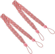2 pezzi di Corda per Tendine di Tendaggi in Tessuto Satinato, Fermo per Tendine di Tendaggi, Corda Tessuta a Maglia per Tendine di Tendaggi, Tendine di Tendaggi per Decorazione di Interni - Rosa