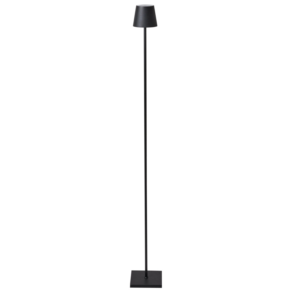 Lampada da terra in ferro nero per interni e per esterni stile moderno