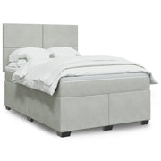 Giroletto a Molle con Materasso Grigio Chiaro 160x200cm Velluto