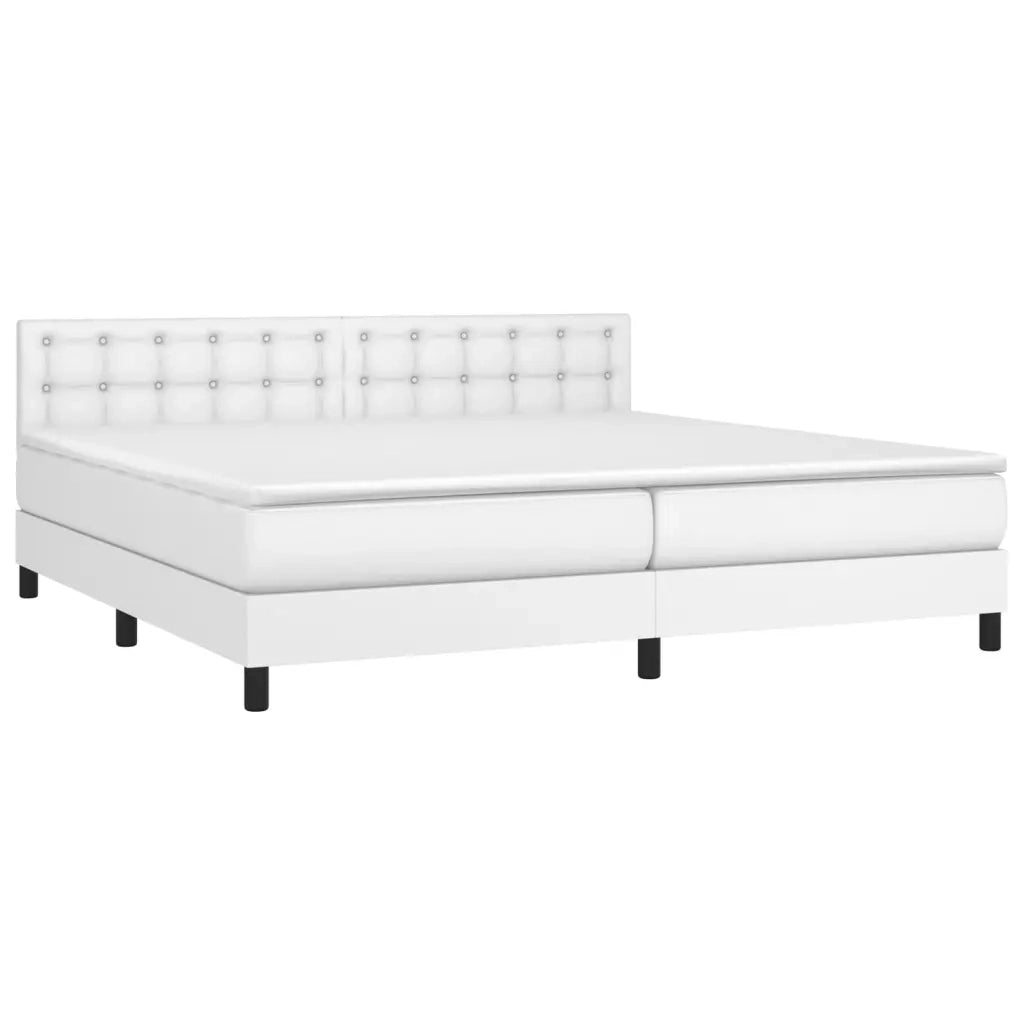 Giroletto Molle con Materasso e LED Bianco 200x200cm Similpelle 3134244
