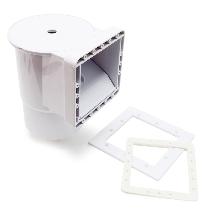 Set skimmer fisso con bocchetta d'aspirazione per piscine con cestello di raccolta