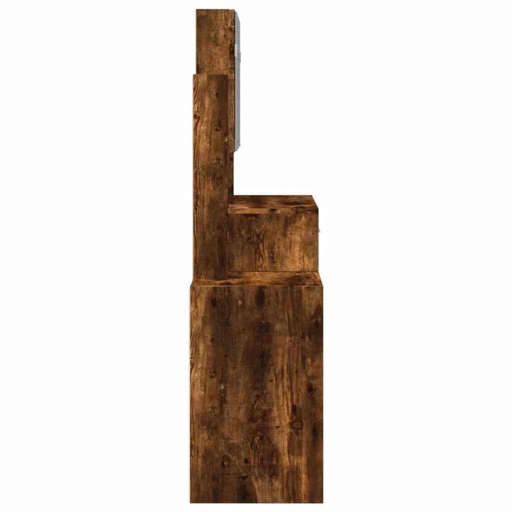 vidaXL Toeletta con Armadietto Rovere Fumo 80x35x132 cm