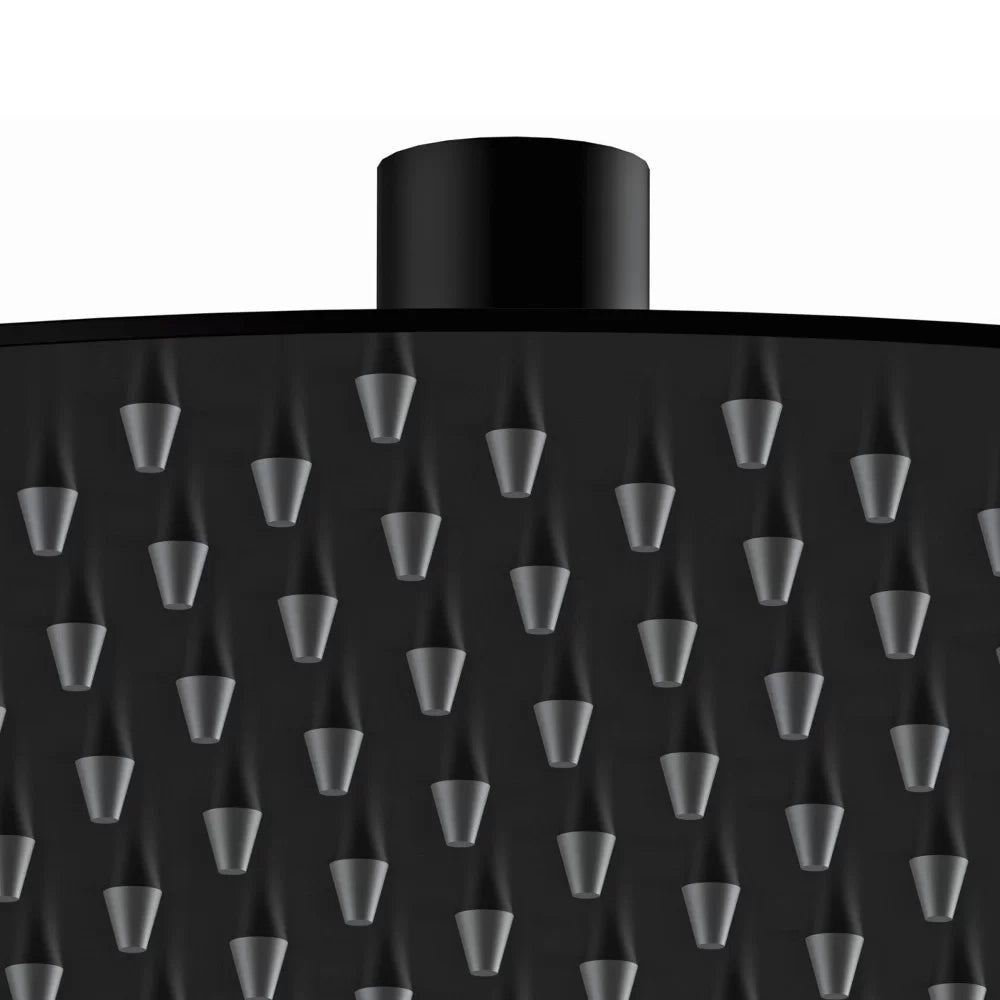 Soffione doccia tondo ultrapiatto nero opaco in acciaio inox