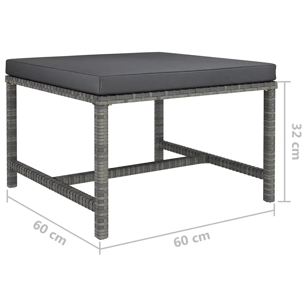 Set Divani da Giardino 6 pz con Cuscini in Polyrattan Grigio 3059755