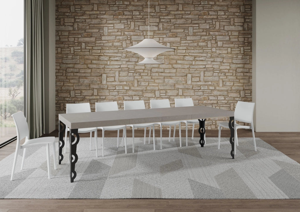 Tavolo allungabile 160/264x90 cm Karamay Premium cashmere gambe antracite