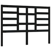 Testiera | Testata per Letto Nera 126x4x104 cm in Legno Massello di Pino