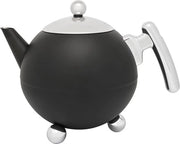 Tazza da Tè in Stile Mat con Scaldino di Acciaio Inossidabile Nero per Miglior Conservazione del Calore