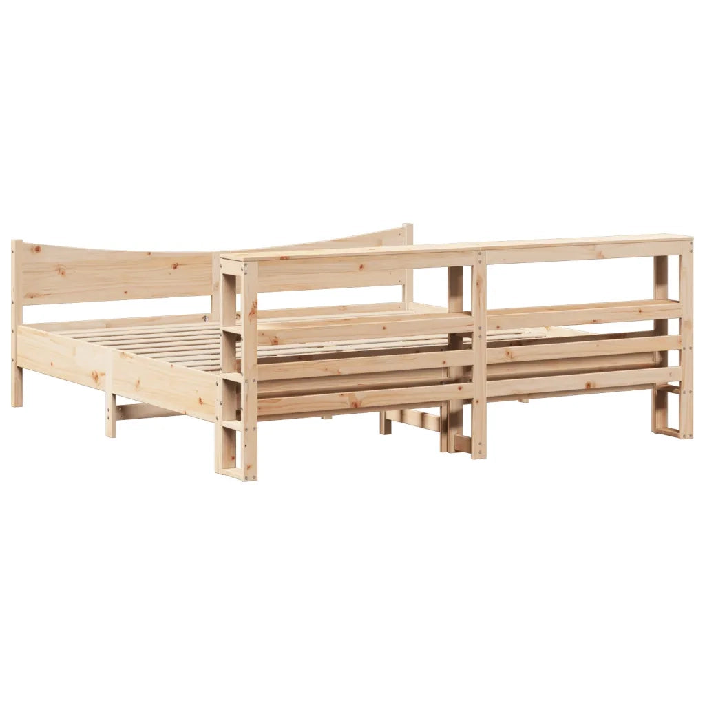 vidaXL Giroletto con Testiera 200x200 cm in Legno Massello di Pino