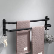 Sostegno per Asciugamano senza Fori per Parete per Bagno Cucina Sostegno per Asciugamano in Alluminio con 2 Ganci per Asciugamano Autoadesivo 2 Strati 60cm