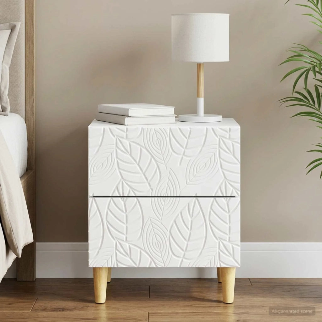 Comodino Bianco 43 x 34,5 x 48 cm Legno ingegnerizzato 894985