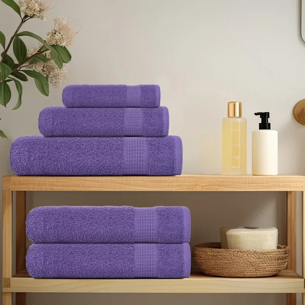 Asciugamani per sauna FROGN 4 pezzi Viola 80x200 cm 360 g/m² 136888