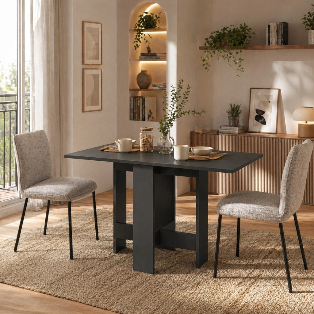 Tavolo Salvaspazio Consolle Allungabile 30-130x76 cm Artemio in Legno Antracite