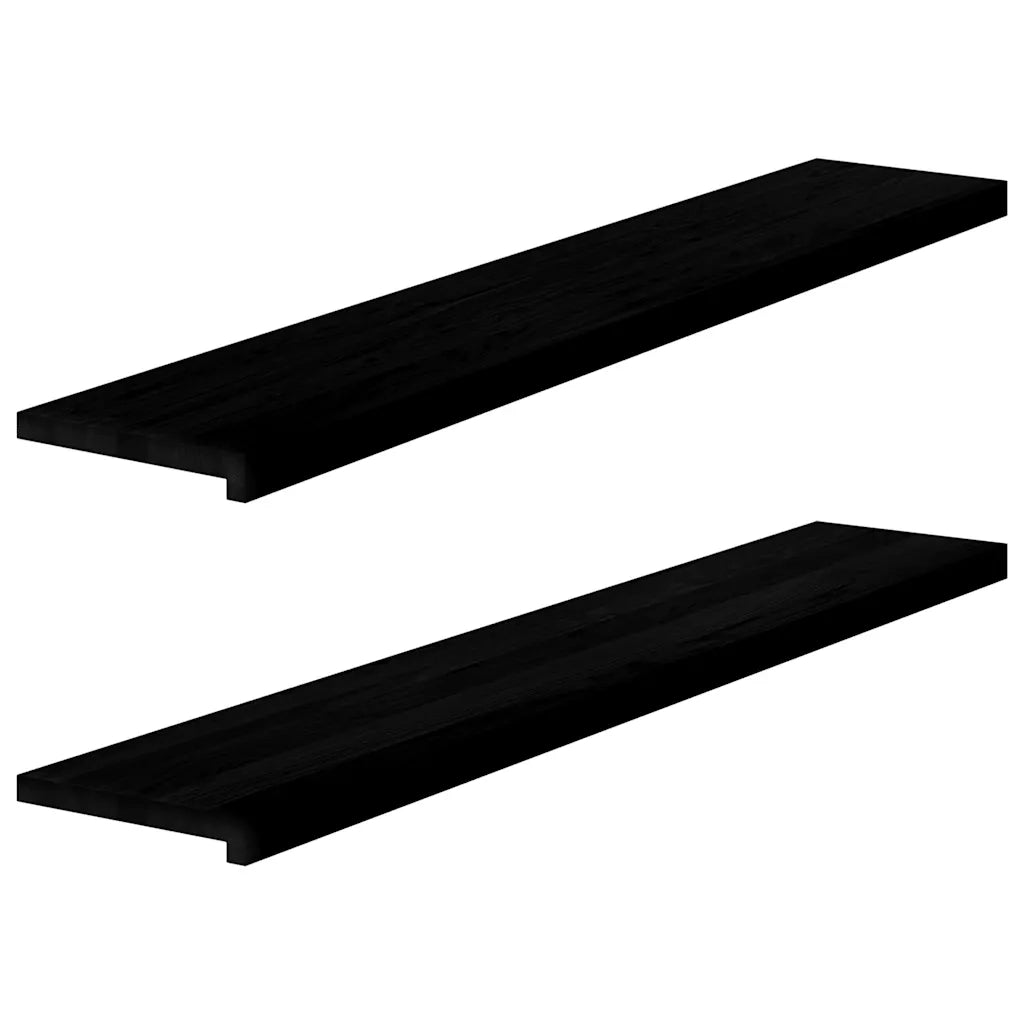 Davanzali 2 pz Marrone Scuro 140x25x2 cm Legno Massello Rovere