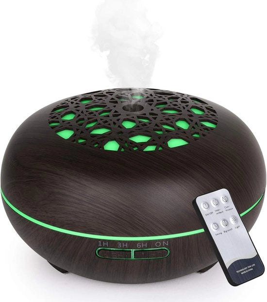 Diffusore di aroma con telecomando - 550 ml umidificatore ultrasonico con 7 colori LED e spegnimento automatico