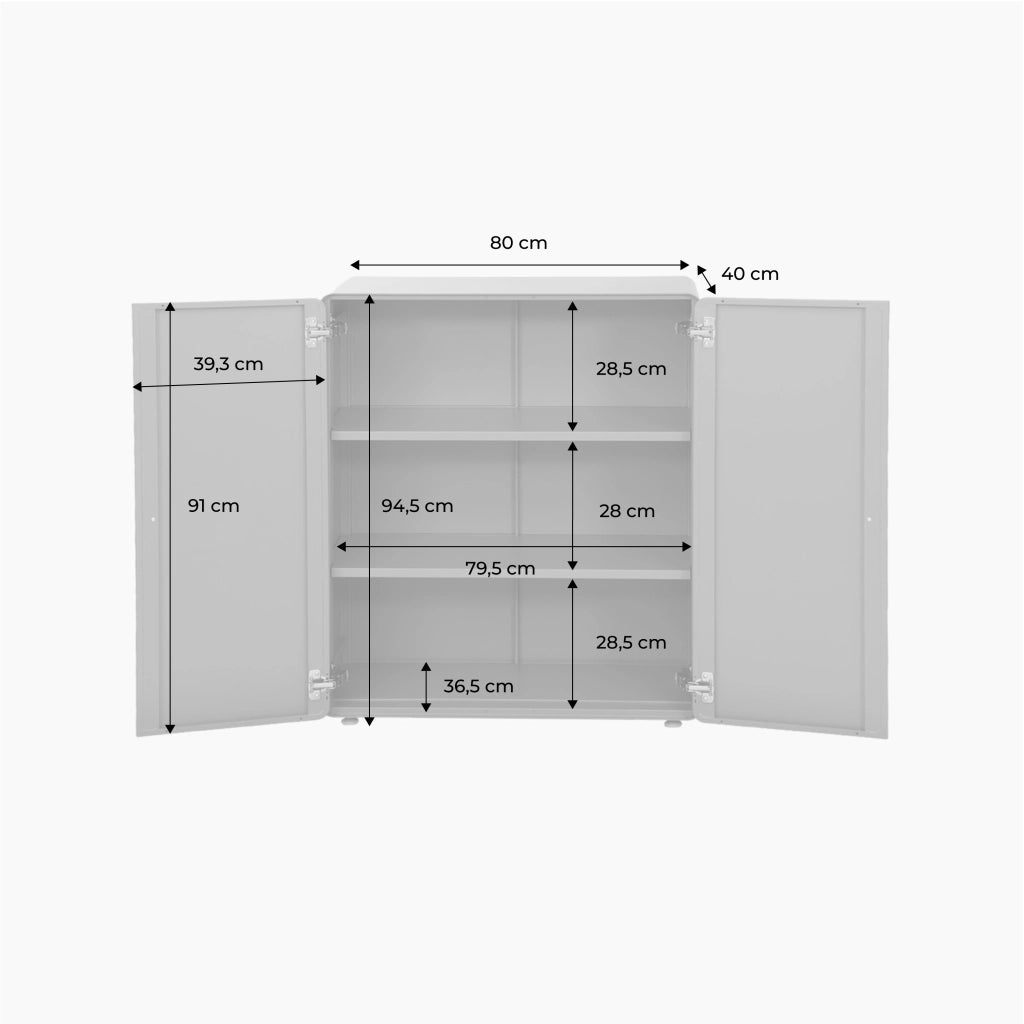 Credenza armadio metallo 2 ante, blu