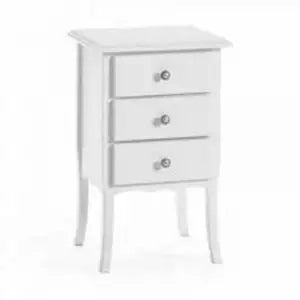 Comodino in legno Shabby chic bianco
