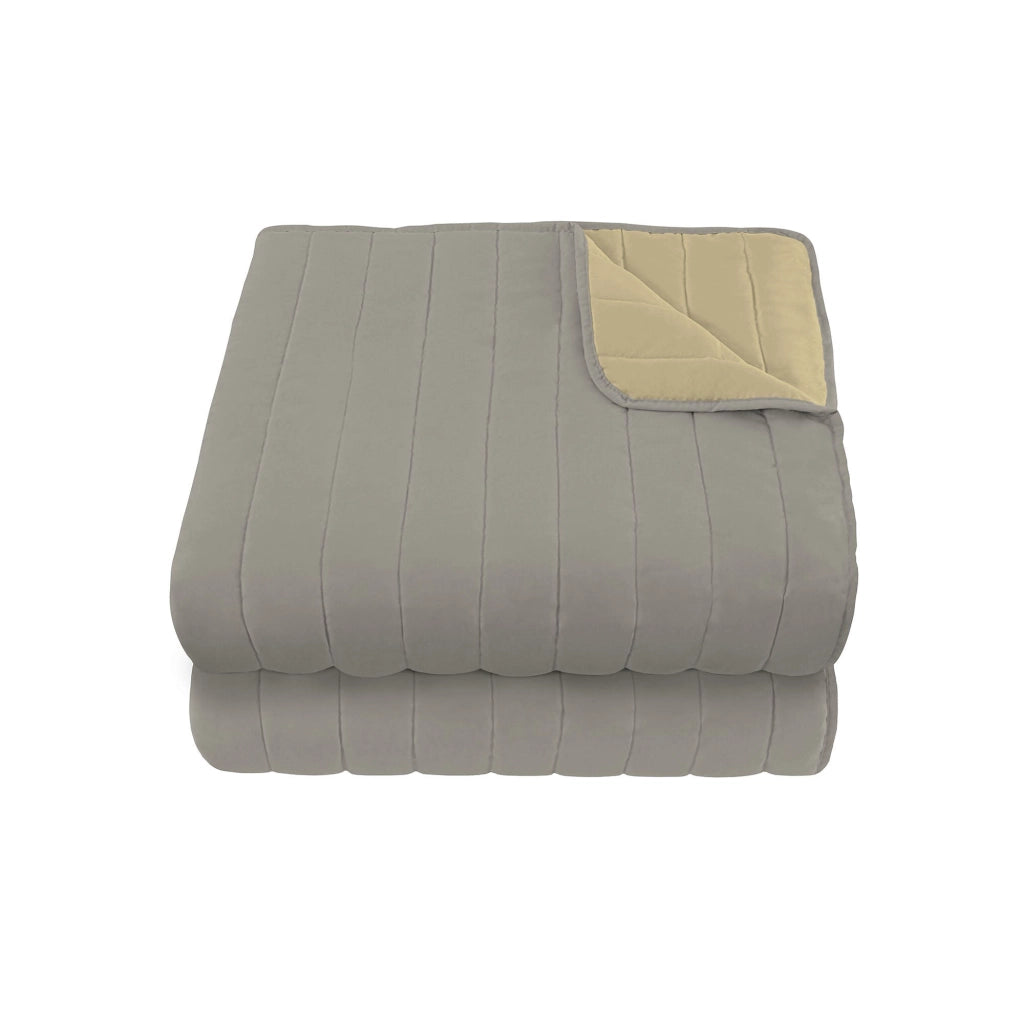 Trapuntino Double Face Singolo 100gr in Microfibra Panna/Grigio Chiaro