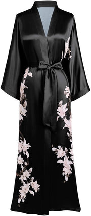 Kimono da camera maxi con stampa di fiori per donne