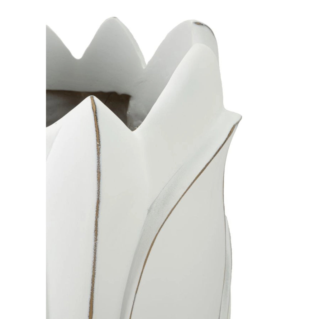 Vaso Decorativo VKH655, Bianco, Poliresina, 30,5x30,5x69 cm