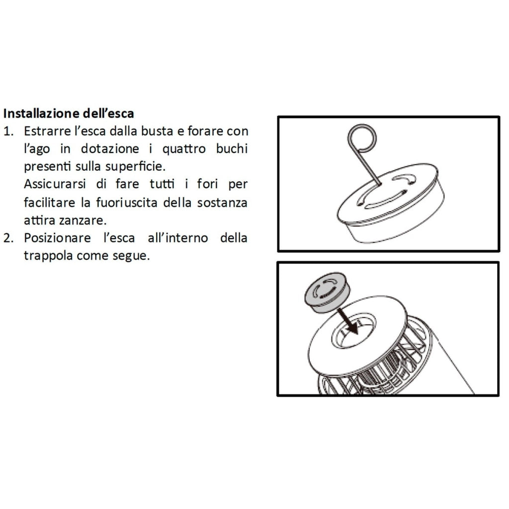 Kit Completo Antizanzare Daewoo Lampada USB + 5 Esche Potenzia Effetto + Aquatain Block Antilarvale