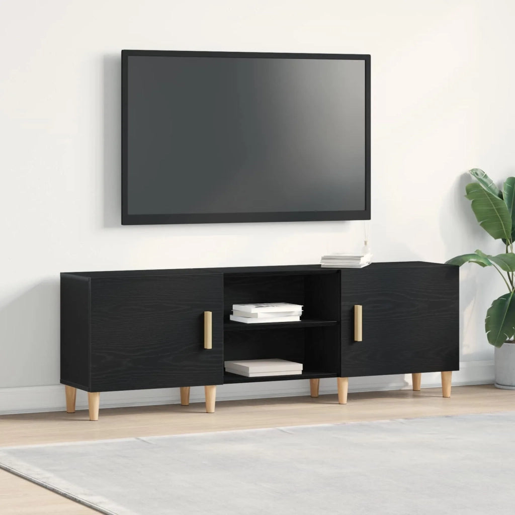 Mobile TV Rovere Nero 150 x 30 x 50 cm Legno multistrato 862797