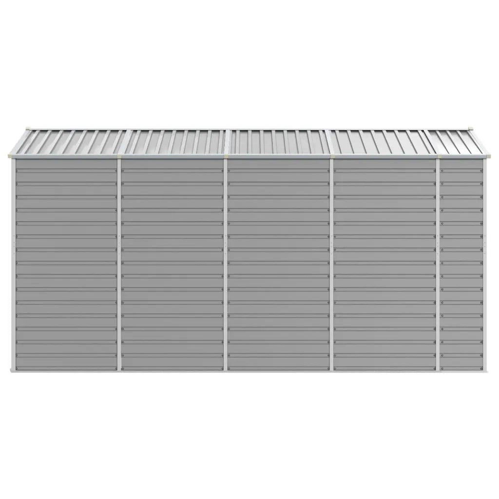 Casetta da giardino grigio chiaro 191x385x198 cm in acciaio zincato 3188245