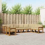 Set di divani da esterno con cuscino 10 pcs Naturale e Beige 3367046