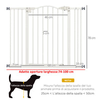 Cancellino per Cani Estensibile 74-100x78 cm in Metallo Bianco