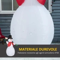 Pupazzo di Neve Gonfiabile Gigante 242cm con Luci a LED, Decorazione Natalizia per Esterno Impermeabile