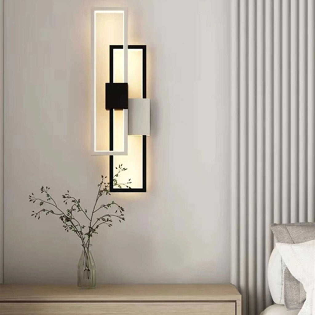Applique LED moderno rettangolare 23W CCT da 3000K a 6500K lampada parete muro dimmerabile luce con telecomando 230V
