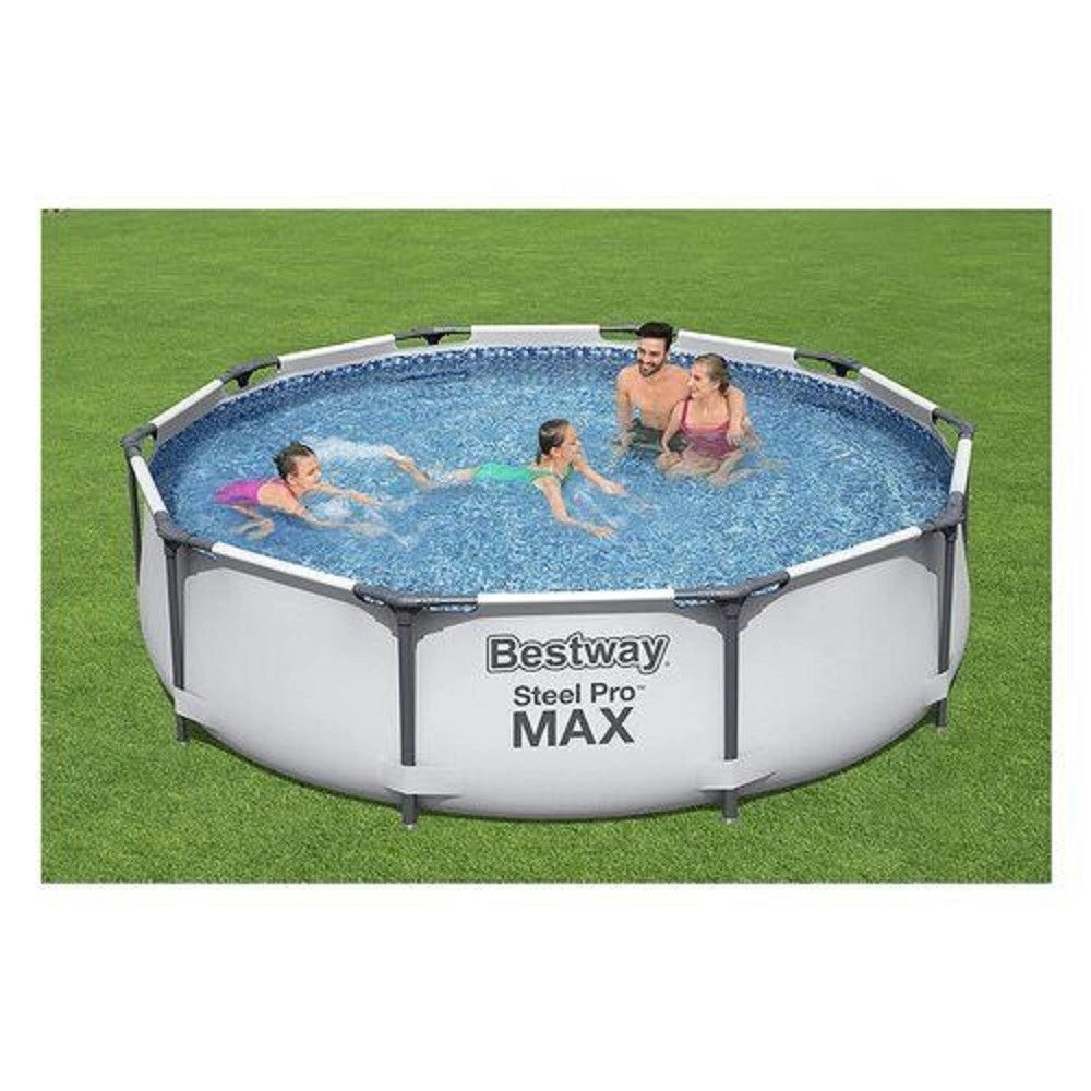 Trade Shop - Piscina Fuori Terra Rotonda Steel Pro Max Set 305 X 76 Cm Pompa 1.249 L/h 56408 -