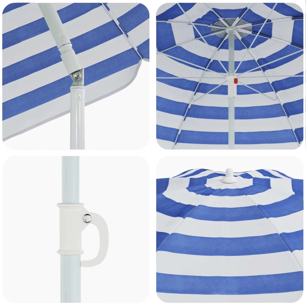 Ombrello da giardino-Ombrellone da spiaggia Poliestere 170T Blu e Bianco