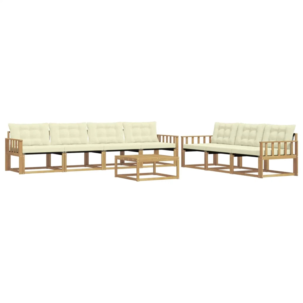 Set di divani da esterno 8 pz Bianco e Crema 3388488