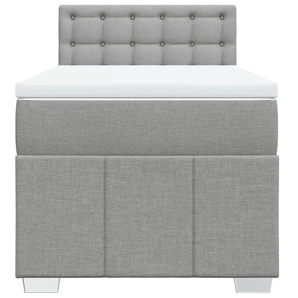 Giroletto a Molle con Materasso Grigio Chiaro100x200 cm Tessuto