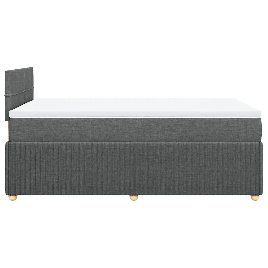 Giroletto a Molle con Materasso Grigio Scuro 120x190cm Tessuto