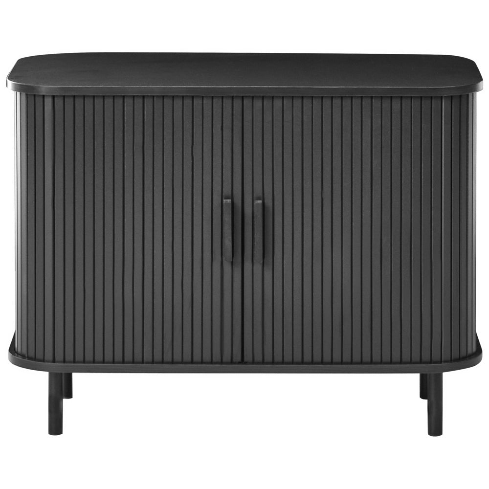 Credenza retrò ad ante scorrevoli MDF Gambe in metallo Legno scuro camera da letto soggiorno