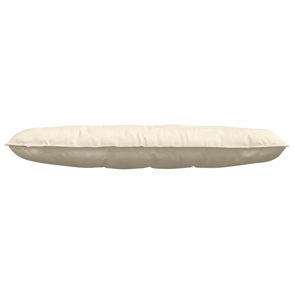 Cuscino per Schiena Crema 140 x 50 cm Tessuto in Cords