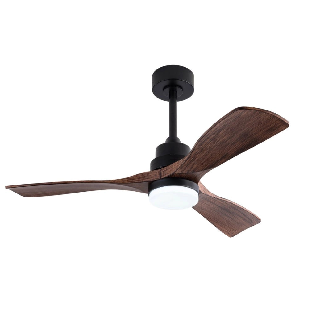 Ventilatore da soffitto da 42 pollici con luce LED; telecomando e 3 pale ABS color noce scuro