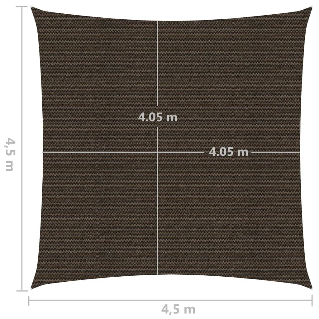 Vela ombreggiante/ombrellone HDPE 160 g/m² 4,5 x 4,5 m marrone 02_0009160