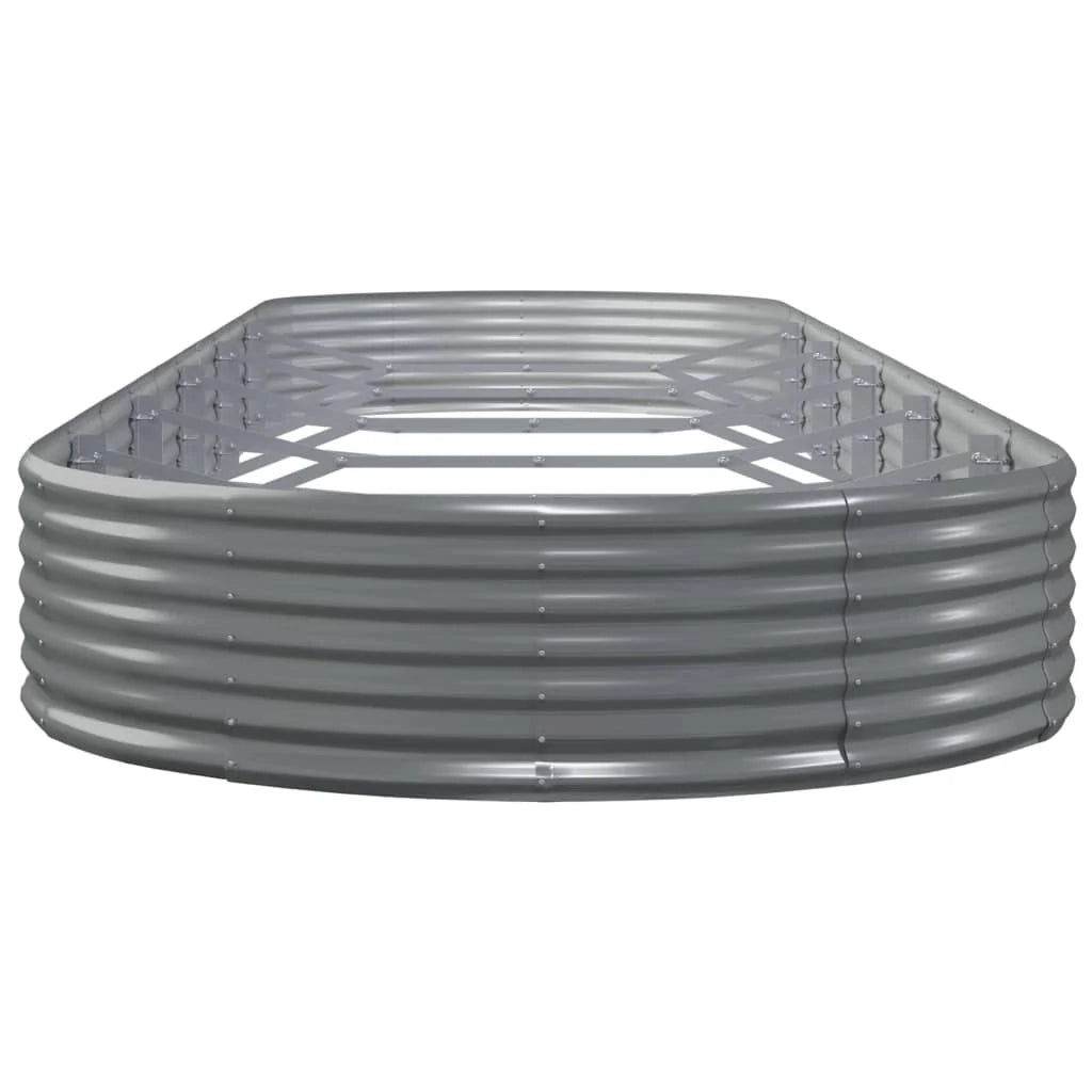 Vassoio per fioriera aiuola rialzata piante fiori terrazza giardino giardino acciaio verniciato a polvere 523 x 140 x 36 cm grigio 02_0039672