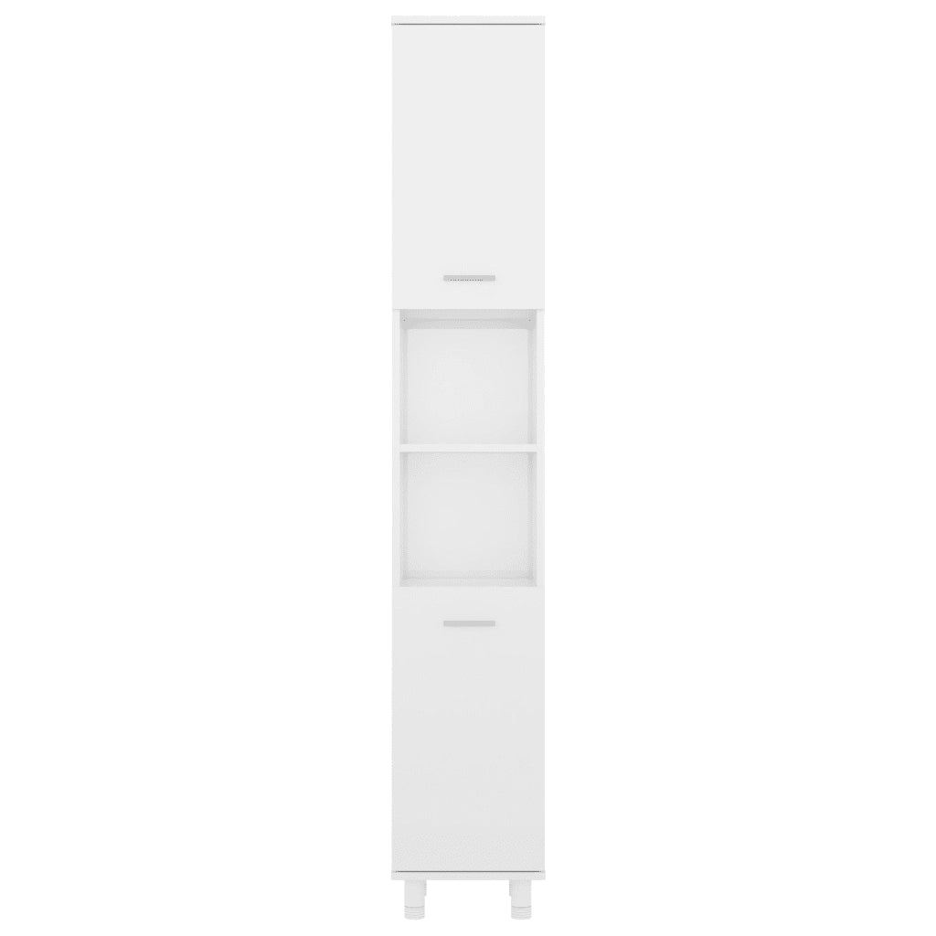 Mobile da Bagno Bianco Lucido 30x30x179 cm in Legno Multistrato 802630