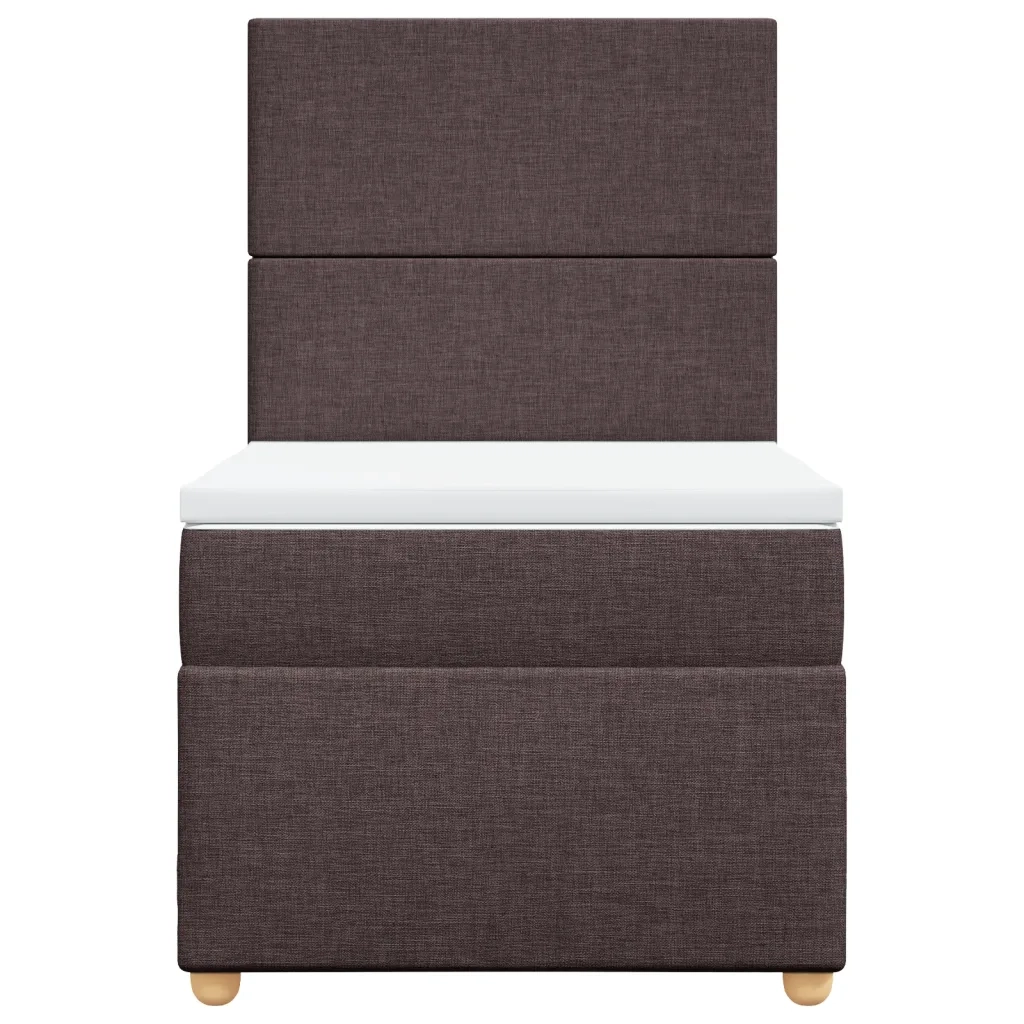 Giroletto a Molle con Materasso Marrone Scuro 90x190cm Tessuto